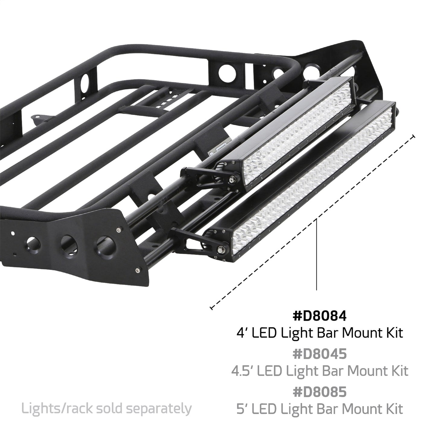 Smittybilt Defender Series LED Light Bar Brackets Dual Level LED Light Bar Mounting System 4 CNC Machined Light Tabs For Use w/4 ft. Defender Rack I D8084