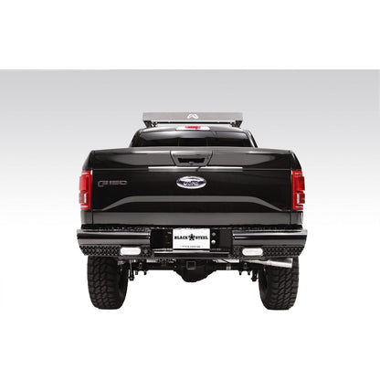 Fab Fours Black Steel Ranch Rear Bumper 2 Stage Black Powder Coated l FF15-T3250-1