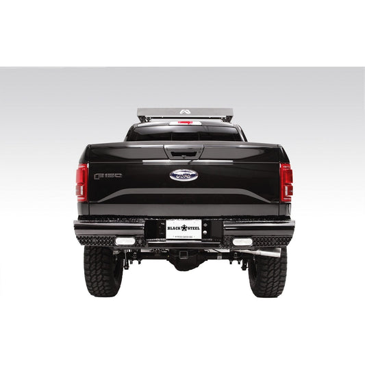 Fab Fours Black Steel Ranch Rear Bumper 2 Stage Black Powder Coated l FF15-T3250-1