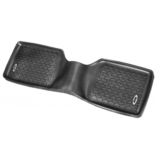 RUGGED RIDGE | DMC-12950.19 | Rear Floor Liner, Black, Jeep Logo, 84-01 Jeep Cherokee (Xj)