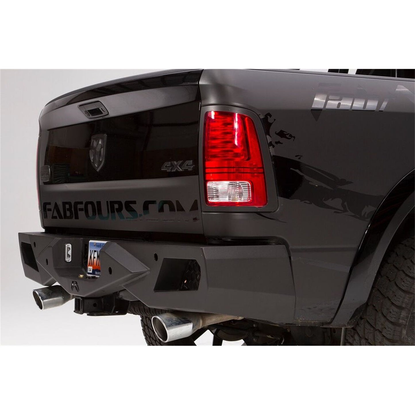 Fab Fours Premium Rear Bumper 2 Stage Black Powder Coated w/Sensors l DR09-E2951-1