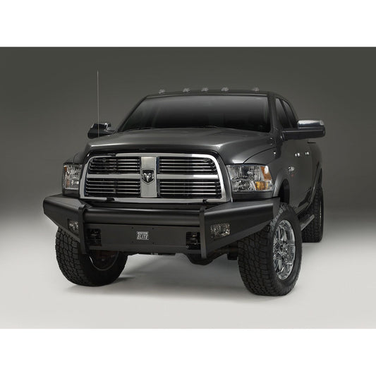 Fab Fours Elite Front Bumper 2 Stage Black Powder Coated w/o Full Grill Guard Incl. Light Cut-Outs l DR10-Q2961-1