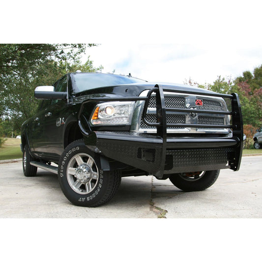 Fab Fours Black Steel Front Ranch Bumper 2 Stage Black Powder Coated w/Full Grill Guard Incl. Light Cut-Outs l DR10-S2960-1