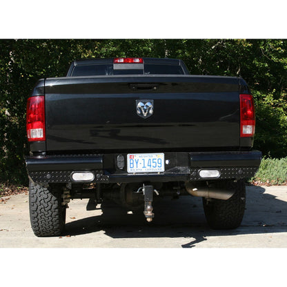 Fab Fours Black Steel Ranch Rear Bumper 2 Stage Black Powder Coated l DR10-T2950-1