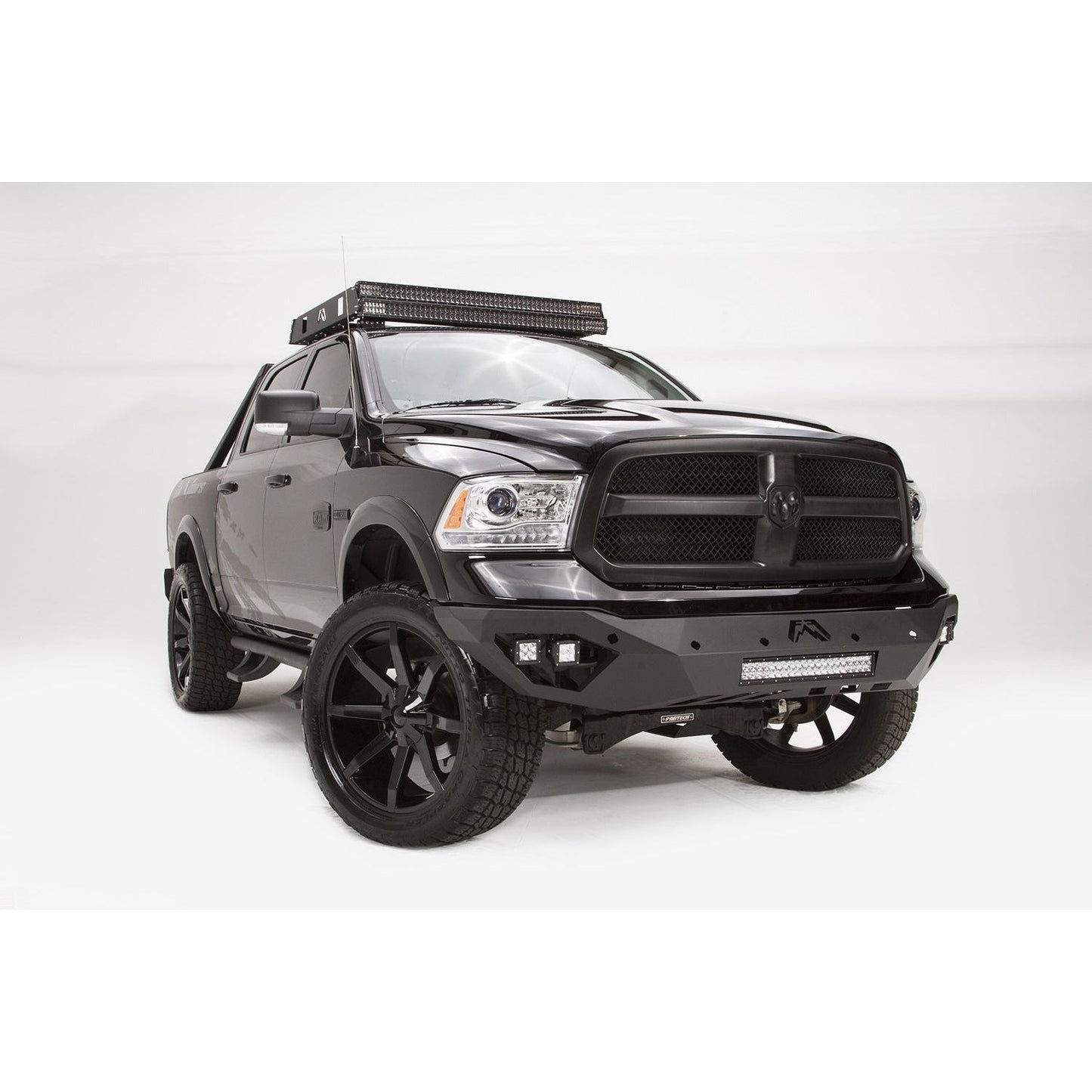 Fab Fours Vengeance Front Bumper 2 Stage Black Powder Coated No Guard l DR13-D2951-1