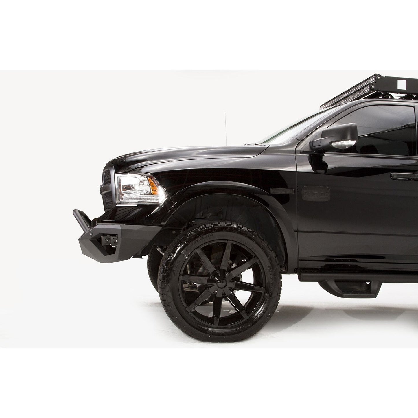 Fab Fours Vengeance Front Bumper 2 Stage Black Powder Coated Pre-Runner Guard l DR13-D2952-1