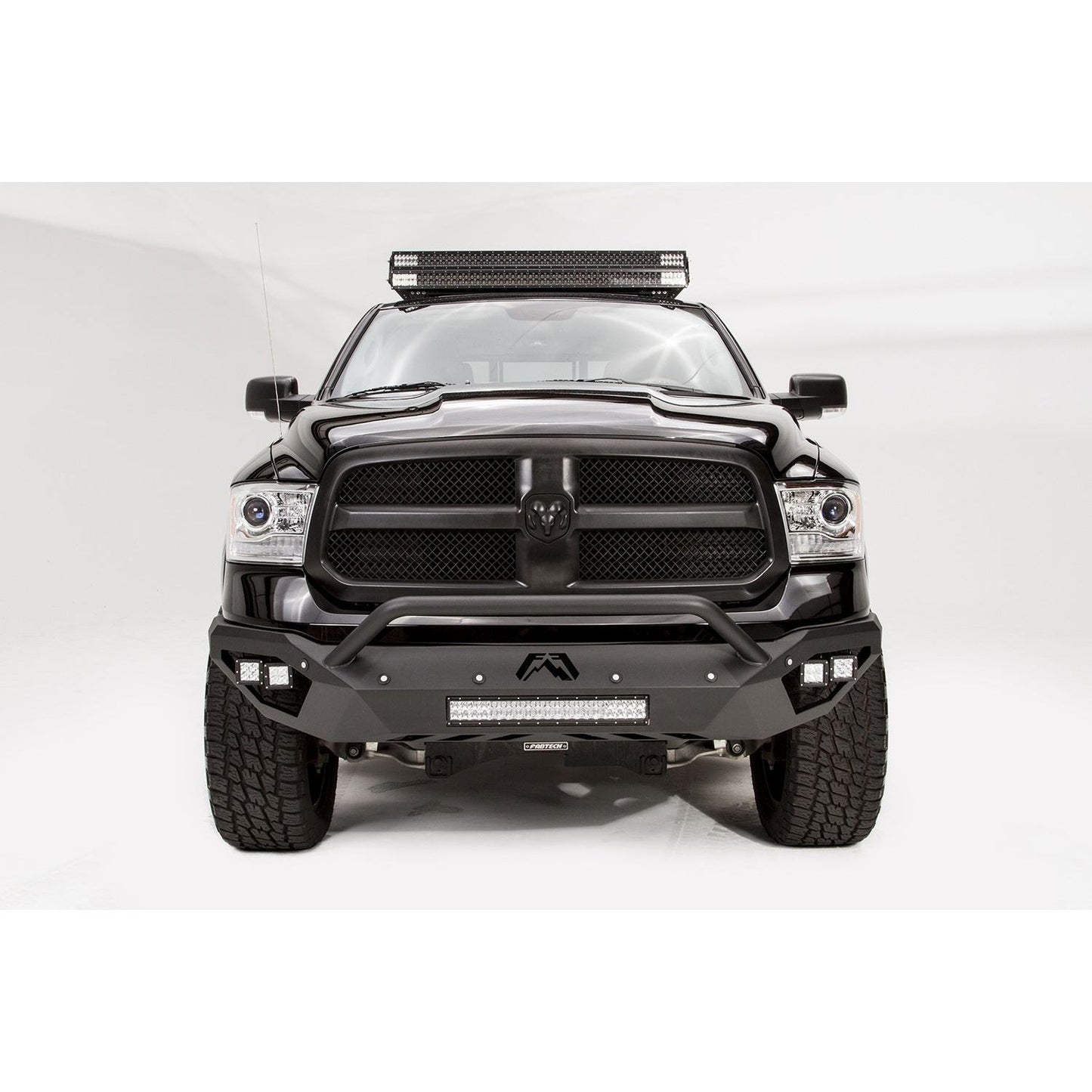Fab Fours Vengeance Front Bumper 2 Stage Black Powder Coated Pre-Runner Guard l DR13-D2952-1