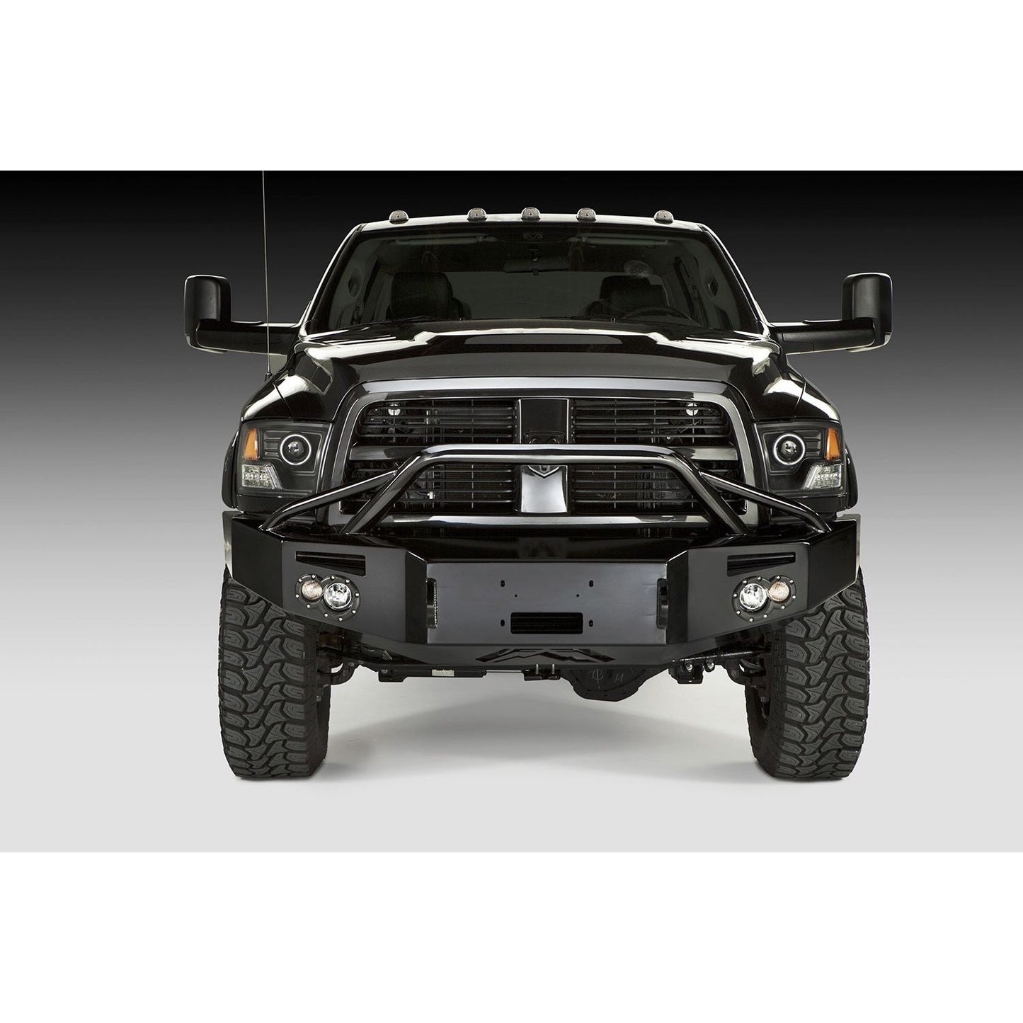 Fab Fours Premium Winch Front Bumper 2 Stage Black Powder Coated w/Pre-Runner Grill Guard l DR13-H2952-1