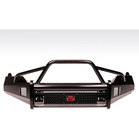 Fab Fours Black Steel Front Bumper 2 Stage Black Powder Coated w/Pre-Runner Grill Guard And Tow Hooks l DR13-K2962-1