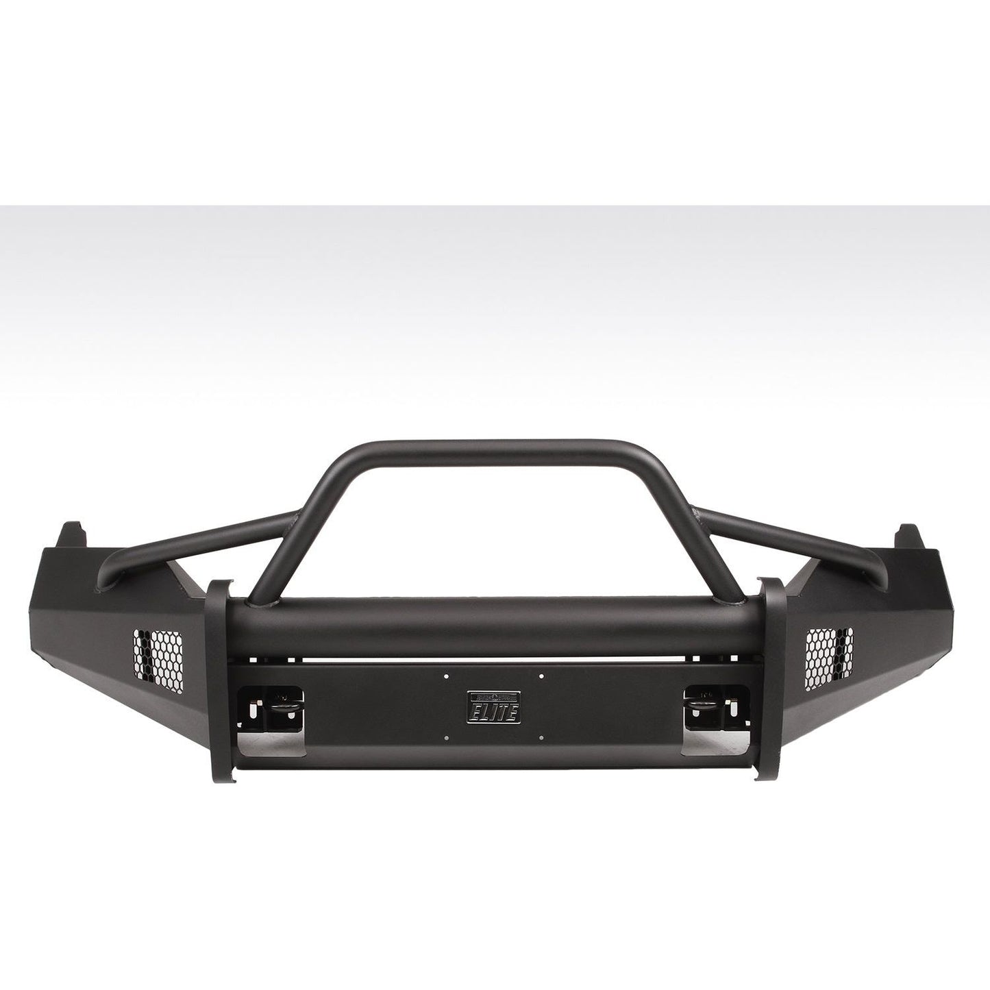 Fab Fours Elite Front Bumper 2 Stage Black Powder Coated w/Pre-Runner Grill Guard And Tow Hooks l DR13-R2962-1