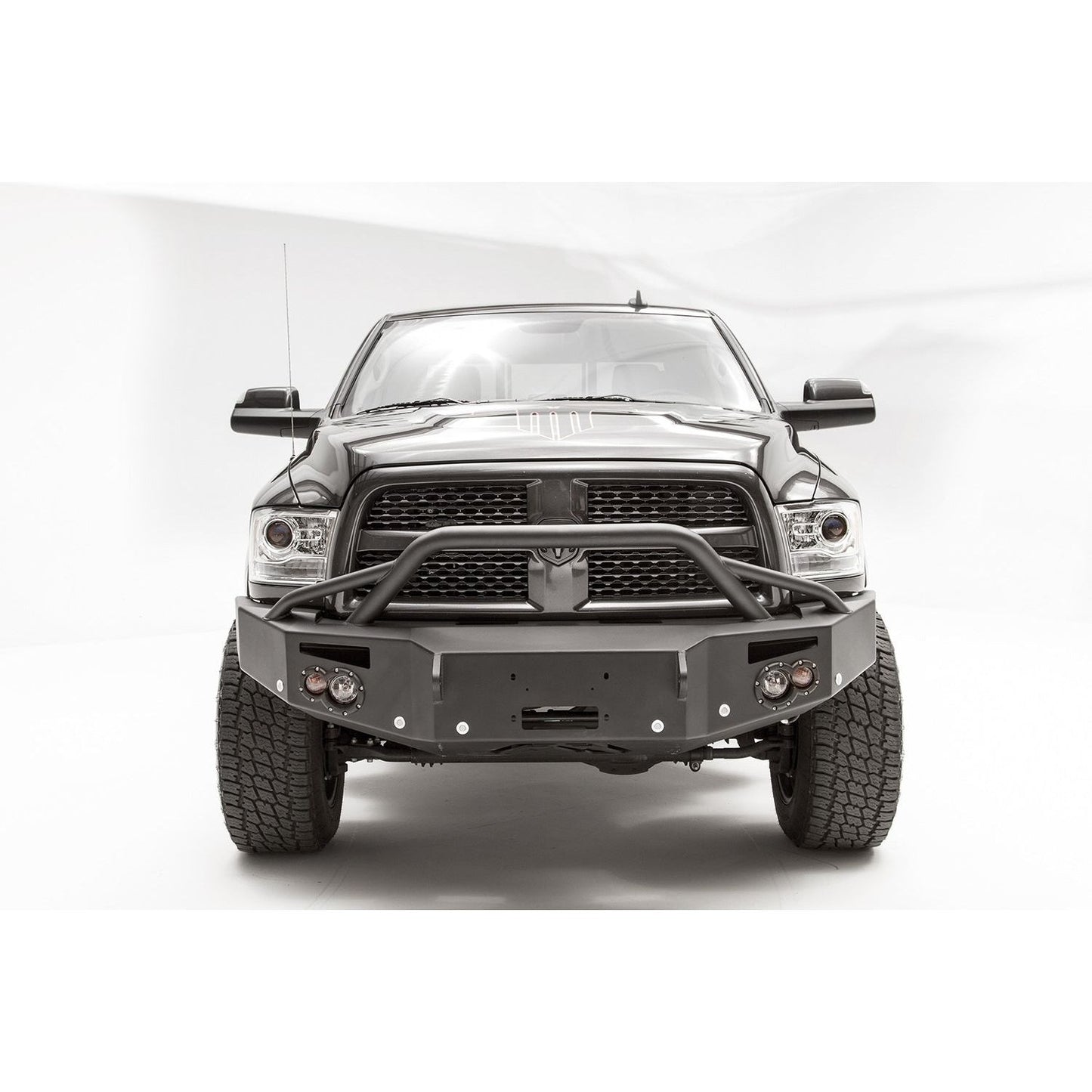 Fab Fours Premium Winch Front Bumper 2 Stage Black Powder Coated w/Pre-Runner Guard l DR16-C4052-1