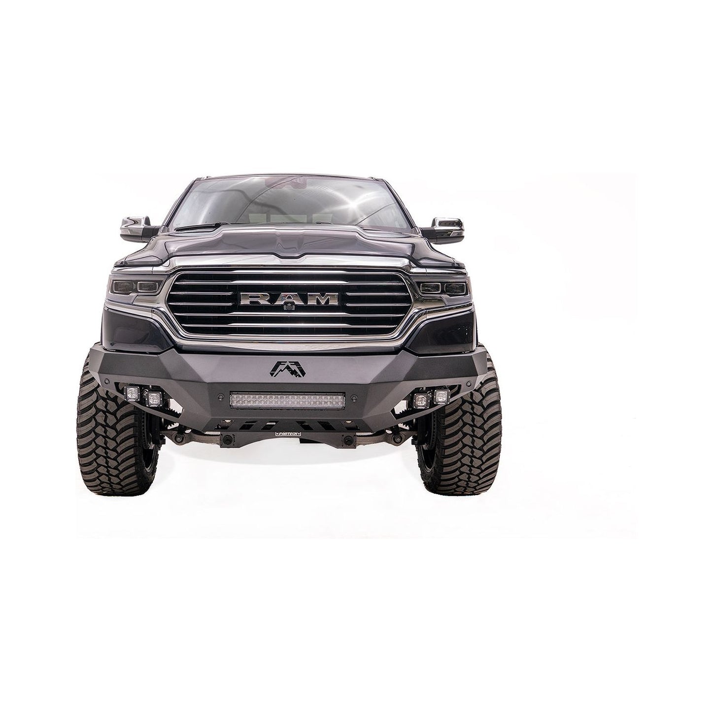 Fab Fours Vengeance Front Bumper 2 Stage Black Powder Coated No Guard l DR19-D4251-1
