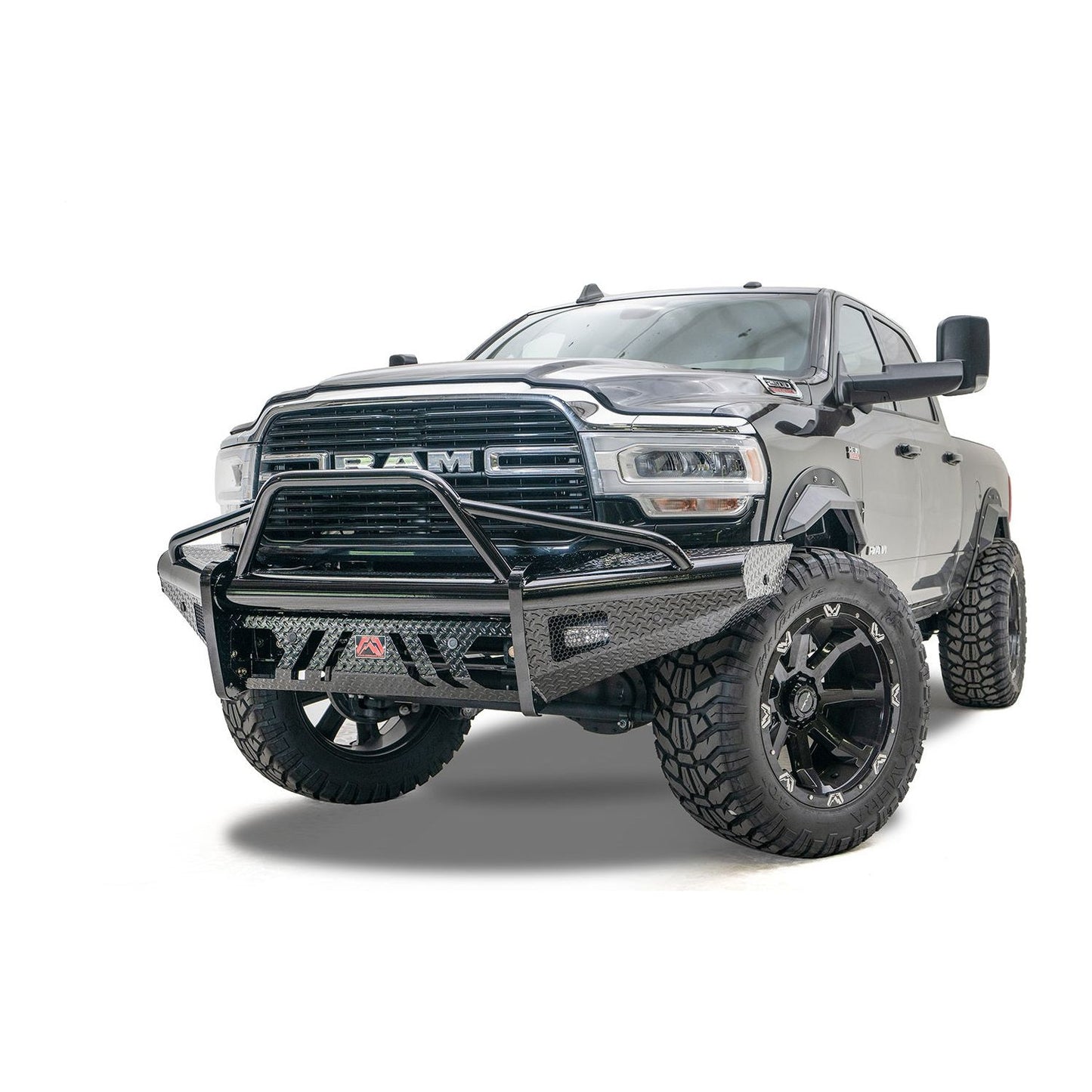 Fab Fours Black Steel Front Bumper w/Pre-Runner Guard l DR19-S4462-1