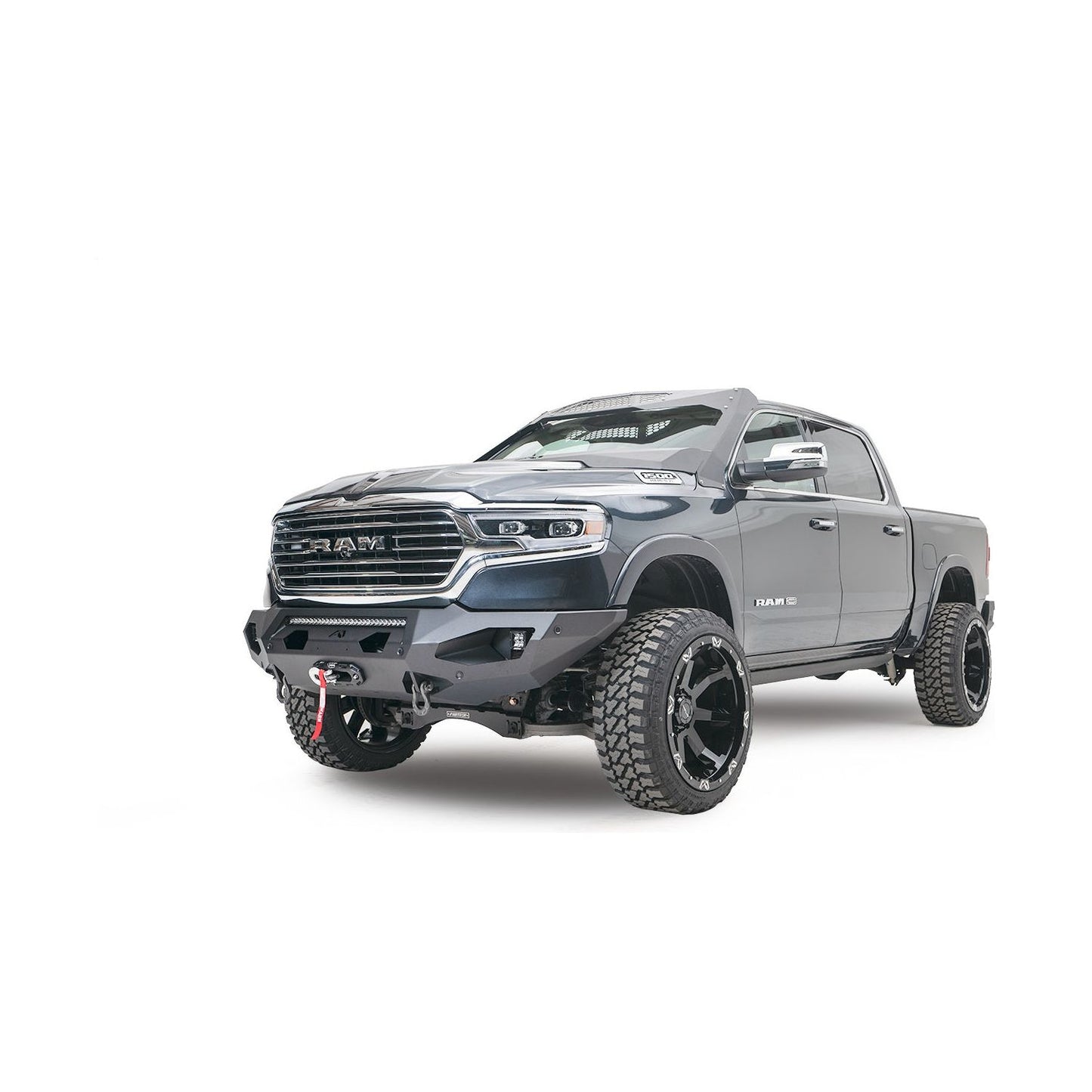 Fab Fours Matrix Front Bumper 2 Stage Black Powder Coat 7/8 in. D-Ring Mounts No Guard l DR19-X4251-1
