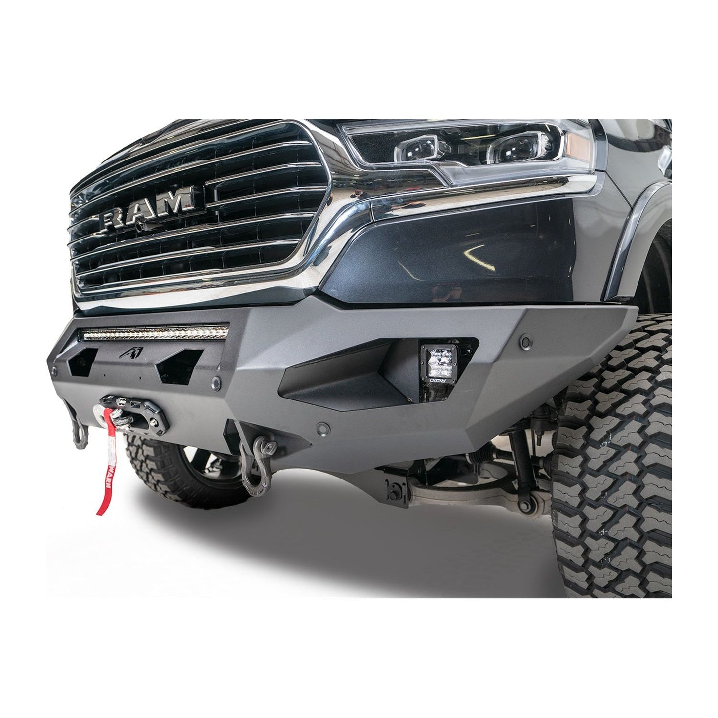 Fab Fours Matrix Front Bumper 2 Stage Black Powder Coat 7/8 in. D-Ring Mounts No Guard l DR19-X4251-1