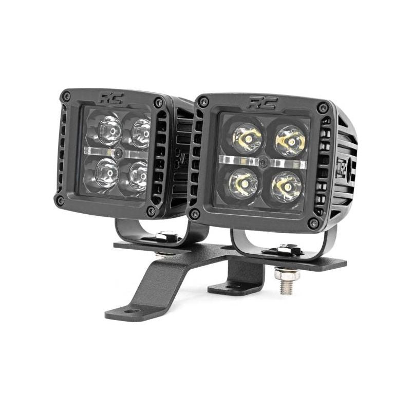 Rough Country Jeep Quad LED Light Pod Kit - Black Series (18-C JL - 20-C  Gladiator)