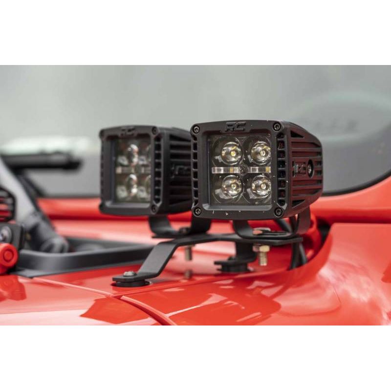 Rough Country Jeep Quad LED Light Pod Kit - Black Series (18-C JL - 20-C  Gladiator)