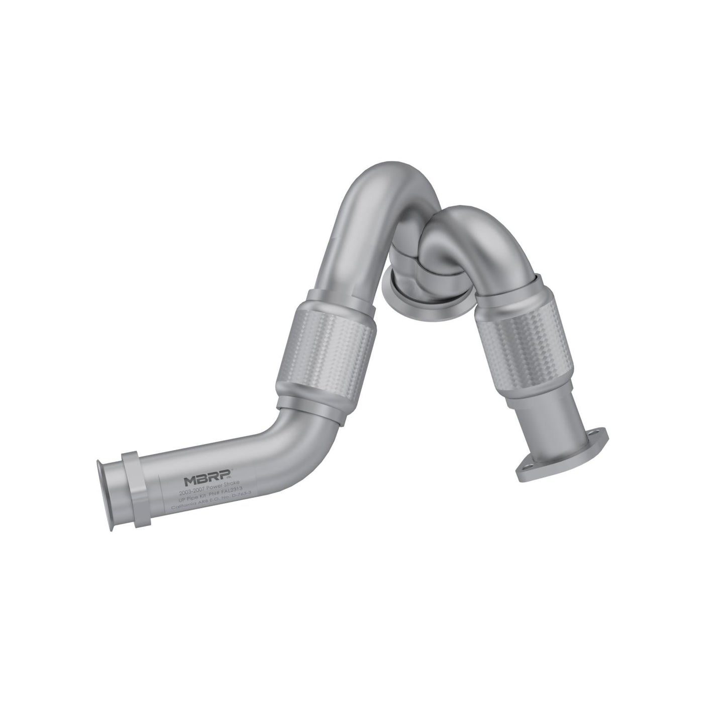 MBRP | Turbo Exhaust Up-Pipe Dual For 03-07 Ford 6.0L Powerstroke Aluminized Steel Carb EO Num. D-763-3 For 03-07 Ford 6.0L Powerstroke  | FAL2313