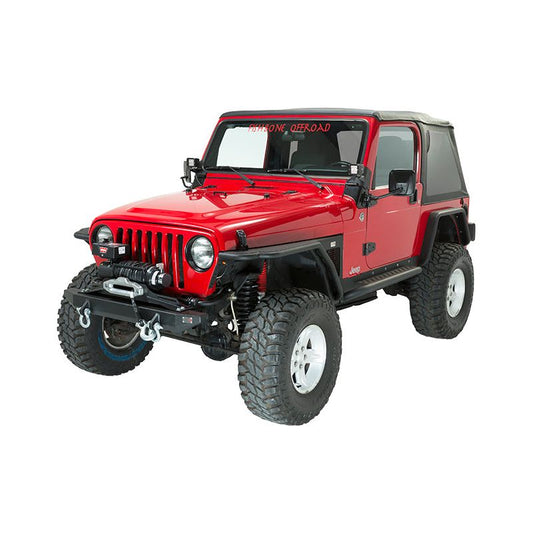 FISHBONE OFFROAD | 97-06 Tj Winch Plate Steel Textured Black Powder Coat Tj | FB21052