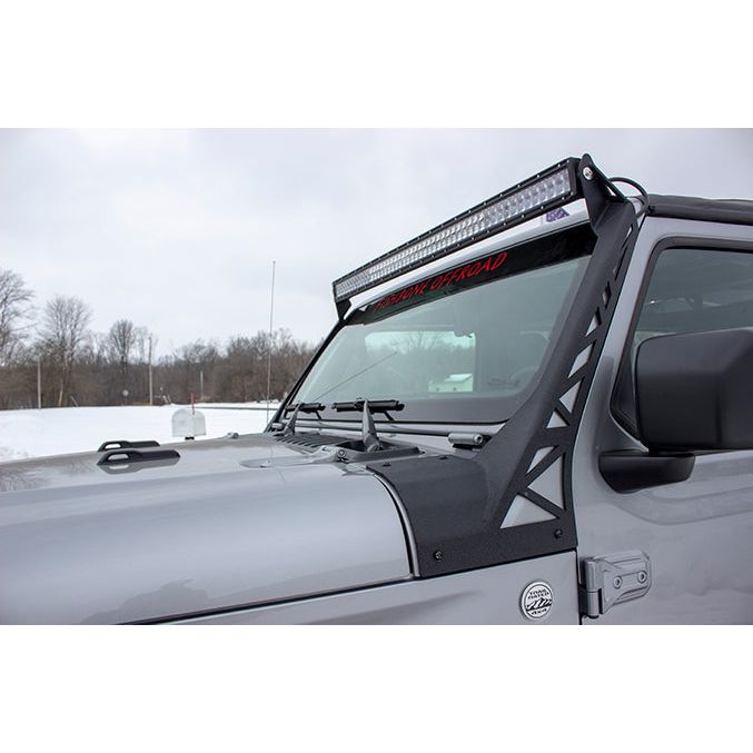 FISHBONE OFFROAD | 2018-19 Wrangler Jl Windshield Light Bracket Black Powder Coat | FB21058