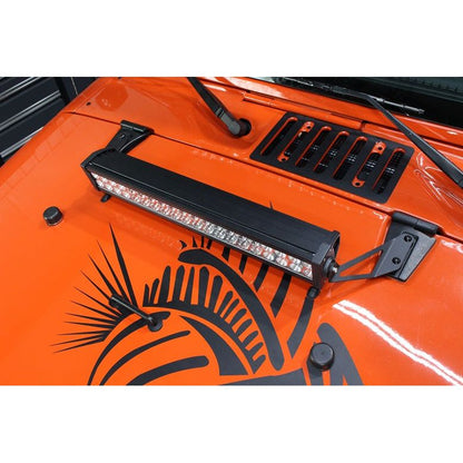 FISHBONE OFFROAD | 2007-18 Wrangler Fishbone Hood Light Mount Brackets Black Powder Coat | FB21066
