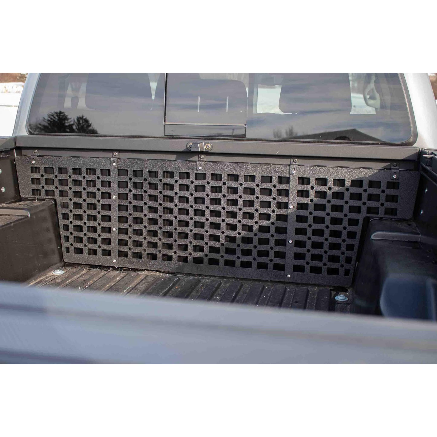 FISHBONE OFFROAD | 16-C Tacoma Front Bed Wall Molle Panel Long Bed (6 Ft) Black Textured Powder Coated | FB21310