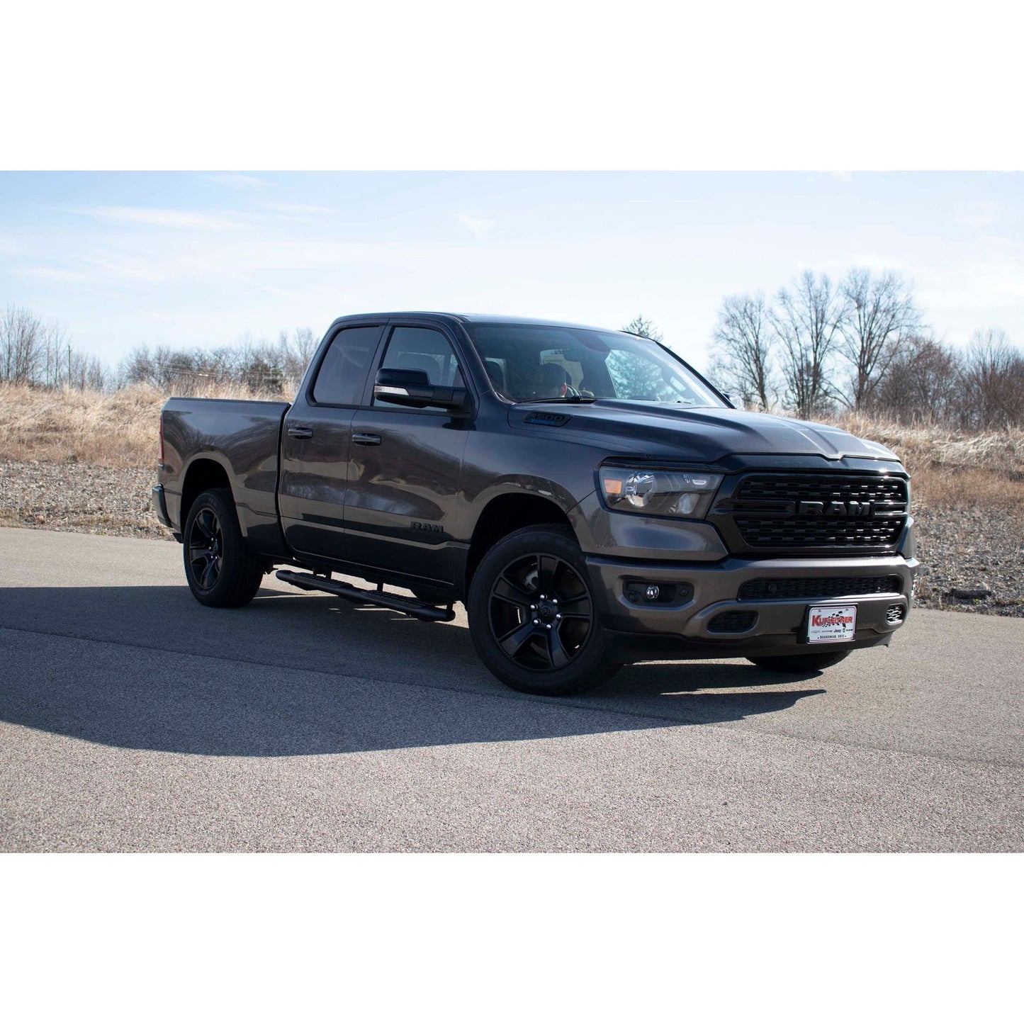 FISHBONE OFFROAD | 19-C Ram 1500 Quad Cab Oval Side Step Txt Powder Coat Black Pair | FB21374