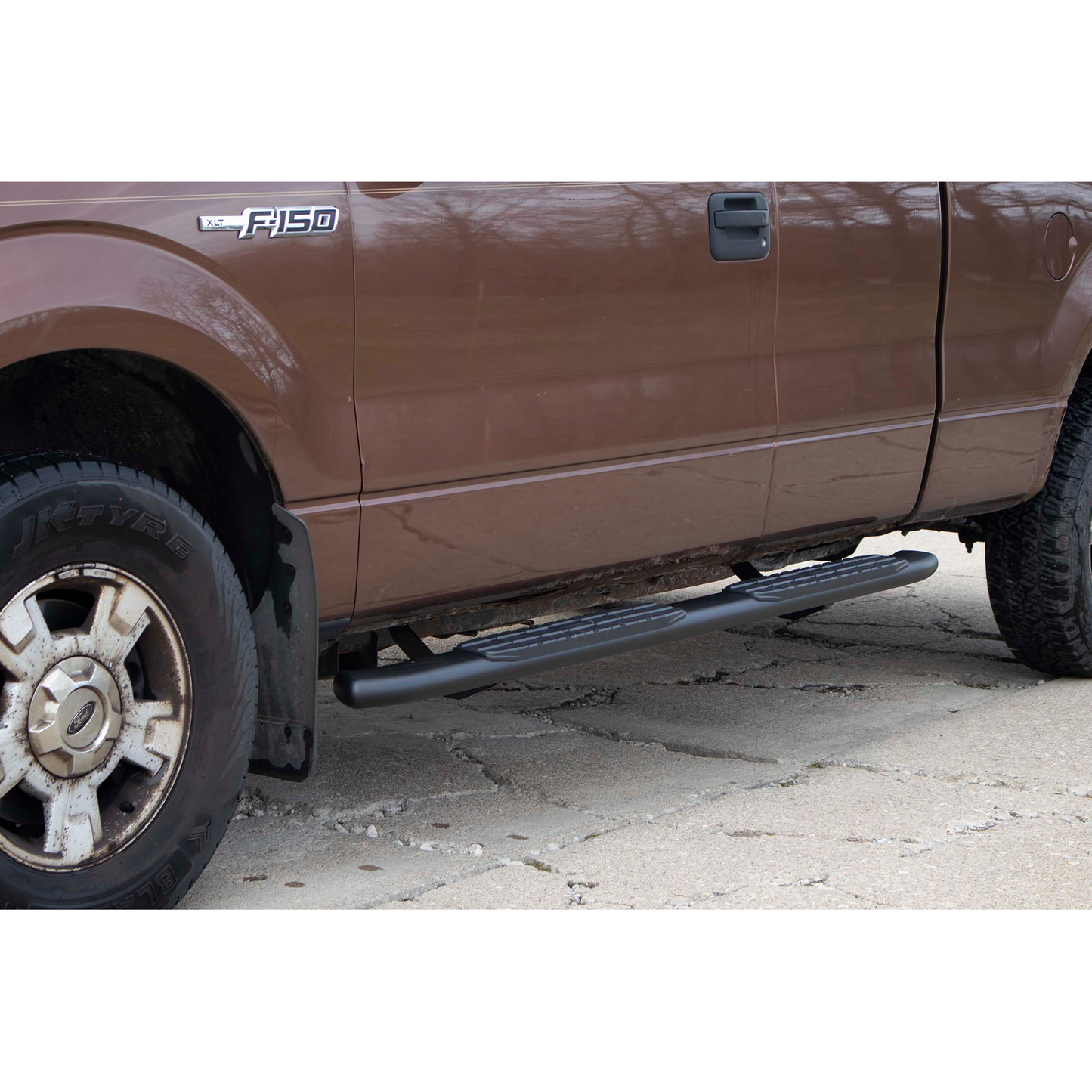 FISHBONE OFFROAD | 09-14 F150 Extended Cab Oval Side Step Txt Powder Coat Black Pair | FB21377