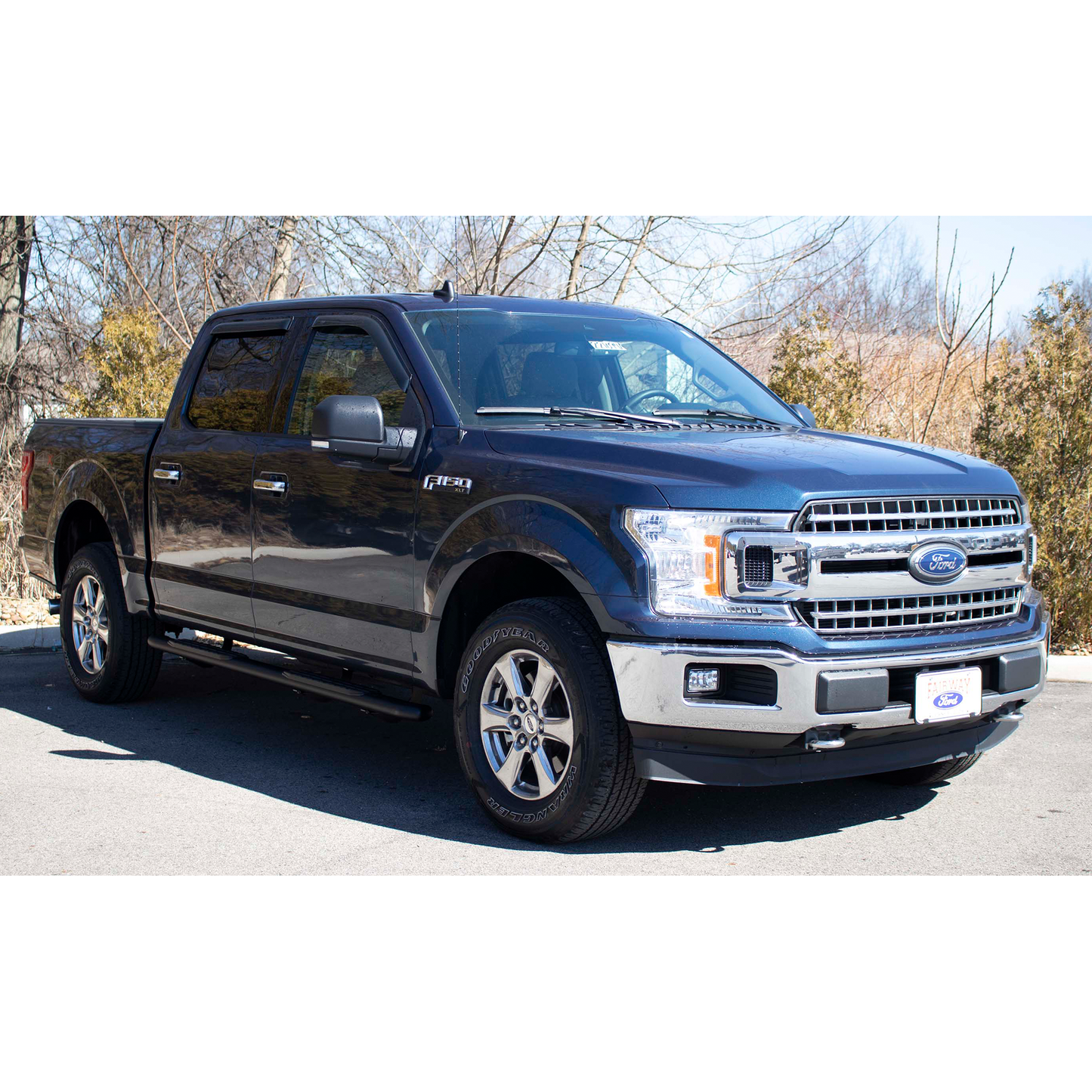 FISHBONE OFFROAD | 15-23 F150/17-23 F250/F350 Crew Cab Oval Side Step Txt Powder Coat Black Pair | FB21380