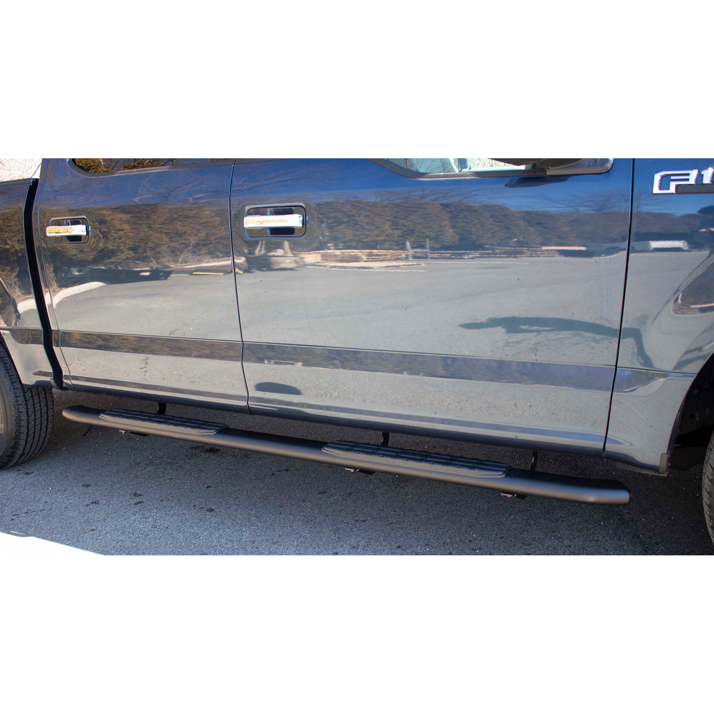 FISHBONE OFFROAD | 15-23 F150/17-23 F250/F350 Crew Cab Oval Side Step Txt Powder Coat Black Pair | FB21380