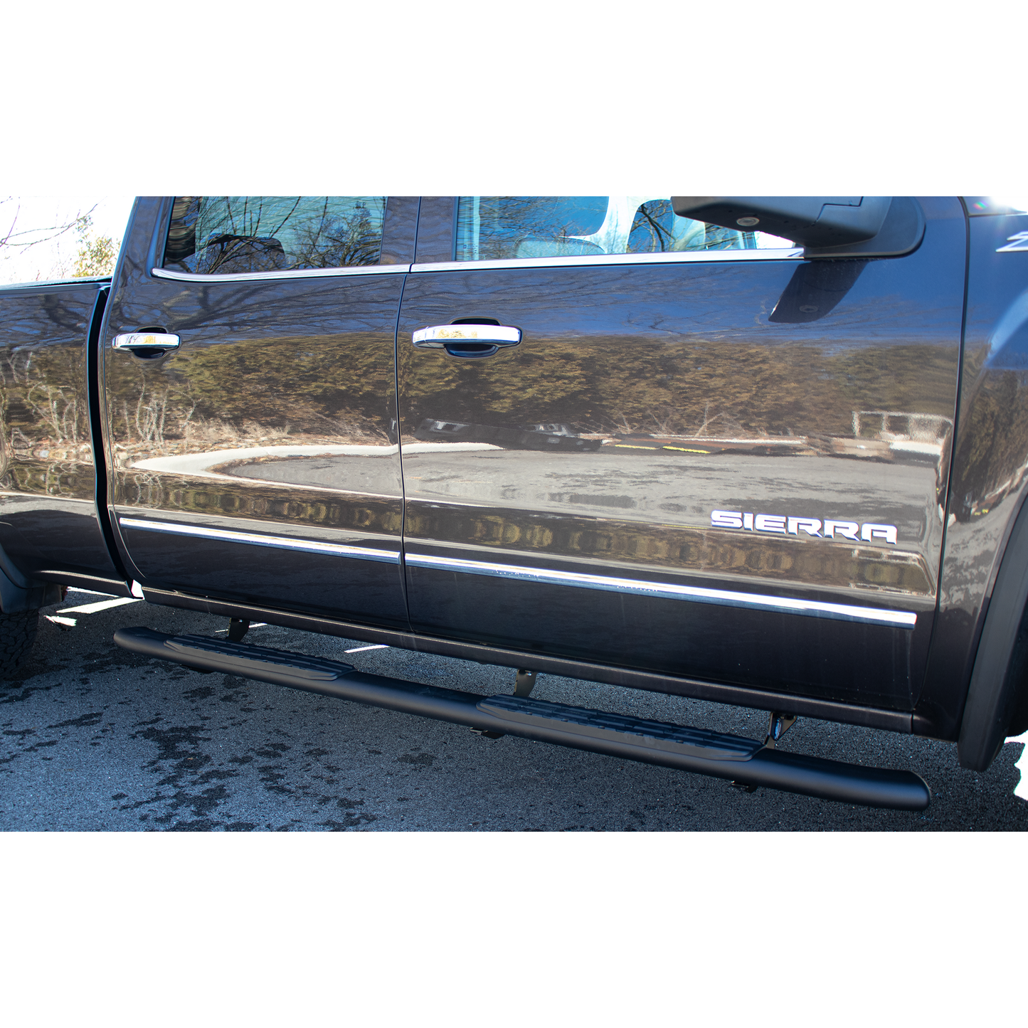 FISHBONE OFFROAD | 07-18 Silverado/Sierra 1500/2500/3500 Crew Cab Oval Side Step Black Pair | FB21381
