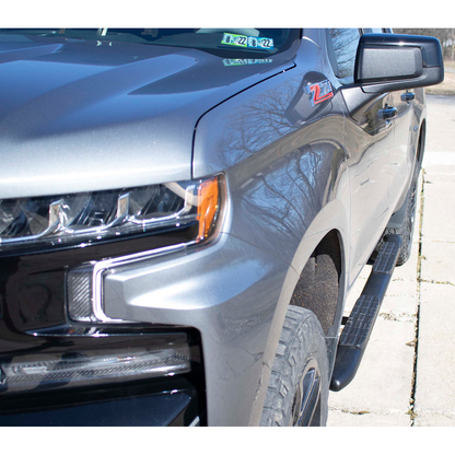 FISHBONE OFFROAD | 19-C Silverado/Sierra 1500 Dble Cab Oval Side Step Txt Black Pair | FB21383