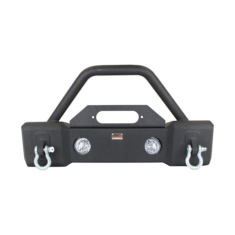 FISHBONE OFFROAD | 07-17 Jk Stubby Front Bumper/Factory Fog Lights Steel Textured Black Powder Coat | FB22001