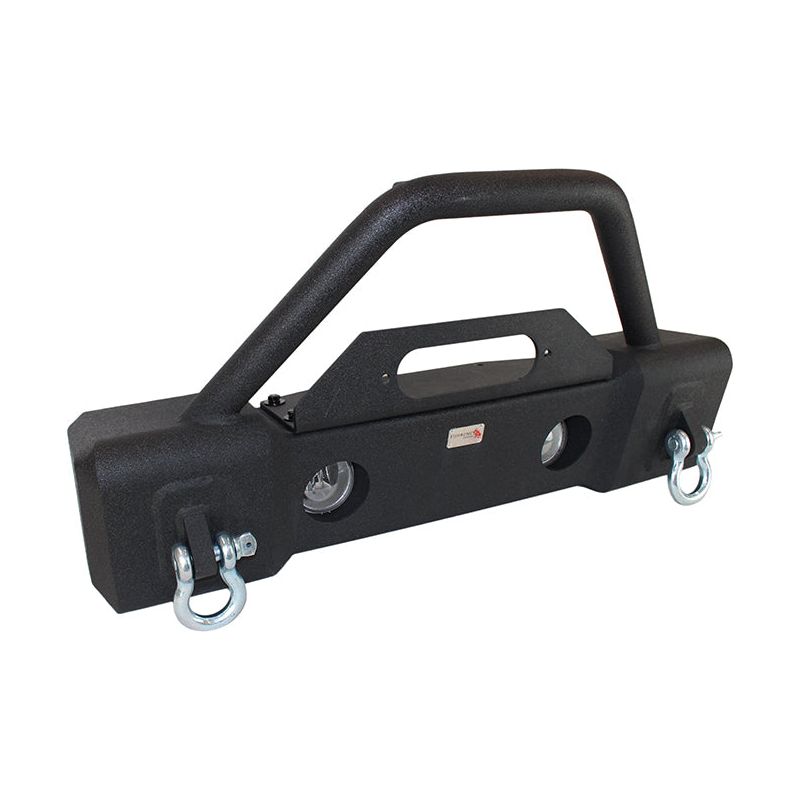 FISHBONE OFFROAD | 07-17 Jk Stubby Front Bumper/Factory Fog Lights Steel Textured Black Powder Coat | FB22001
