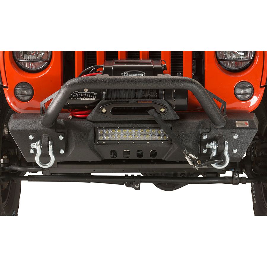 FISHBONE OFFROAD | 07-17 Jk Stubby Front Bumper W/O Led 12In Light Hole - Steel Black Powder Coat | FB22004