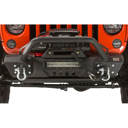FISHBONE OFFROAD | 07-17 Jk Stubby Front Bumper W/O Led 12In Light Hole - Steel Black Powder Coat | FB22004