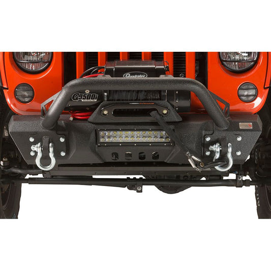 FISHBONE OFFROAD | 07-17 Jk Stubby Front Bumper W/O Led 12In Light Hole - Steel Black Powder Coat | FB22004