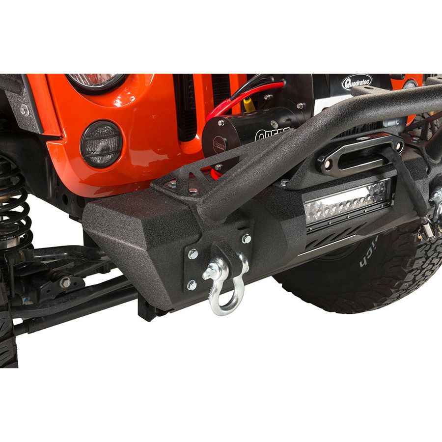FISHBONE OFFROAD | 07-17 Jk Stubby Front Bumper W/O Led 12In Light Hole - Steel Black Powder Coat | FB22004