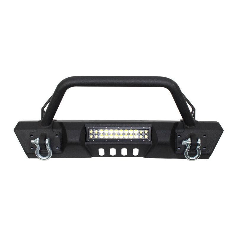 FISHBONE OFFROAD | 07-17 Jk Stubby Front Bumper W/O Led 12In Light Hole - Steel Black Powder Coat | FB22004
