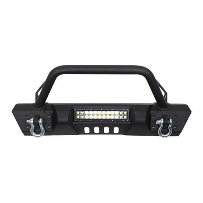FISHBONE OFFROAD | 07-17 Jk Stubby Front Bumper W/O Led 12In Light Hole - Steel Black Powder Coat | FB22004