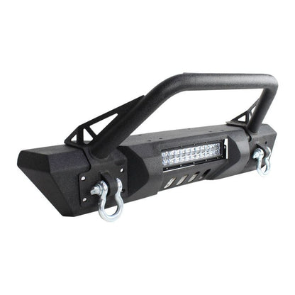 FISHBONE OFFROAD | 07-17 Jk Stubby Front Bumper W/O Led 12In Light Hole - Steel Black Powder Coat | FB22004