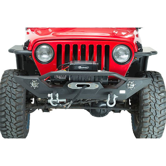 FISHBONE OFFROAD | 88-06 Wrangler Front Bumper With Led Lights Steel Textured Black Powder Coat | FB22016