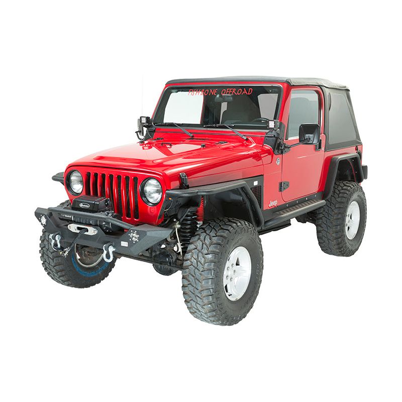 FISHBONE OFFROAD | 88-06 Wrangler Front Bumper With Led Lights Steel Textured Black Powder Coat | FB22016