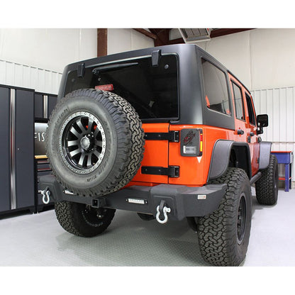 FISHBONE OFFROAD | 07-17 Jk Rear Bumper With D-Ring And Led Lights Steel Textured Black Powder Coat | FB22032