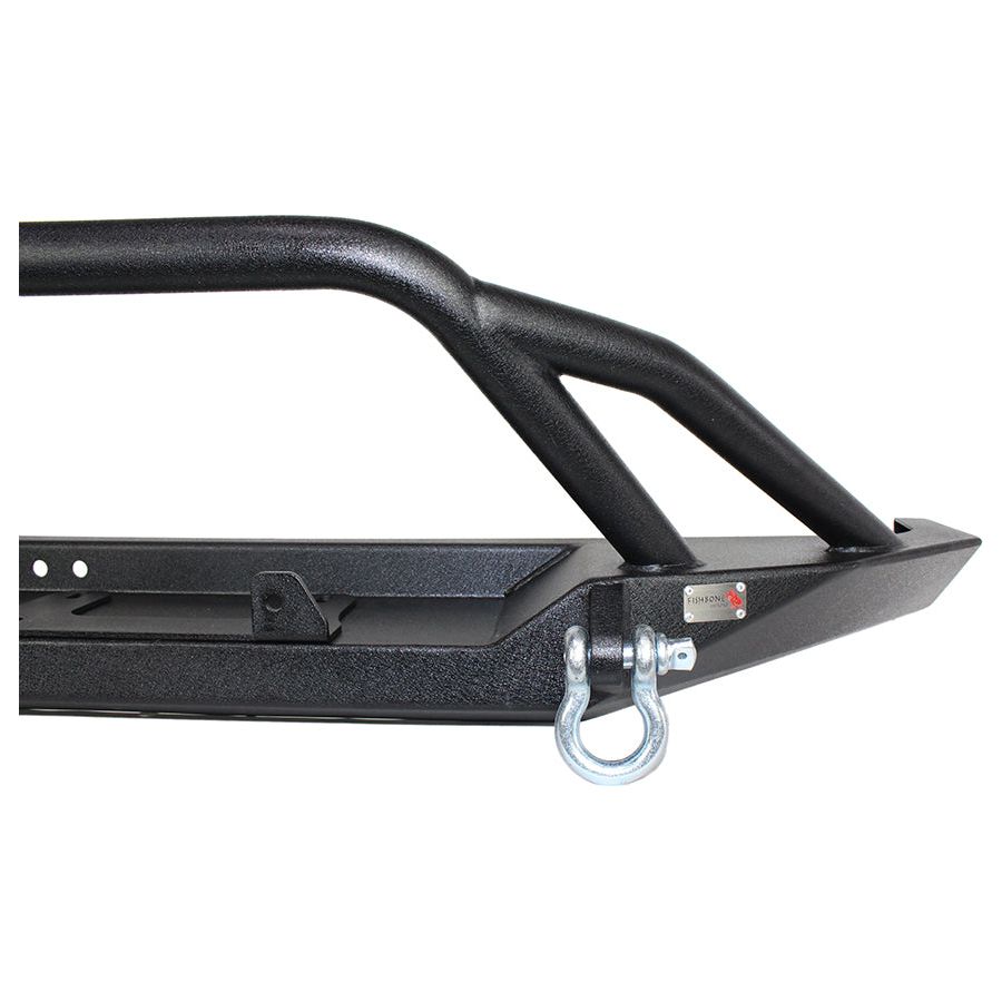 FISHBONE OFFROAD | 84-01 Cherokee Bullhead Front Winch Bumper W/Grille Guard Recessed Mount Steel Black Powder Coat | FB22060