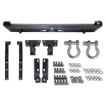 FISHBONE OFFROAD | 87-01 Cherokee Bullhead Rear Bumper With 2In Receiver And D-Rings Black Textured Powder Coat Steel | FB22079
