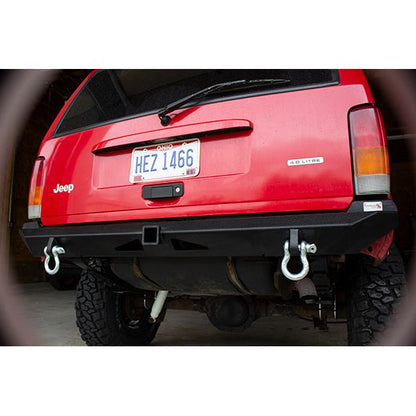 FISHBONE OFFROAD | 87-01 Cherokee Bullhead Rear Bumper With 2In Receiver And D-Rings Black Textured Powder Coat Steel | FB22079