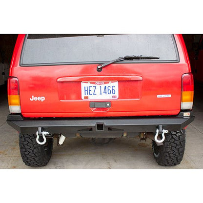 FISHBONE OFFROAD | 87-01 Cherokee Bullhead Rear Bumper With 2In Receiver And D-Rings Black Textured Powder Coat Steel | FB22079