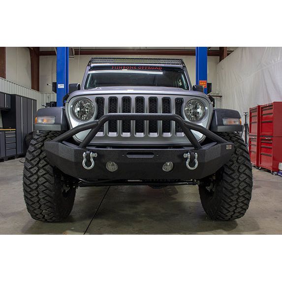 FISHBONE OFFROAD | 18-C Wrangler/20-C Gladiator Mid-Width Front Winch Bumper Black Textured Powder Coat Steel | FB22088