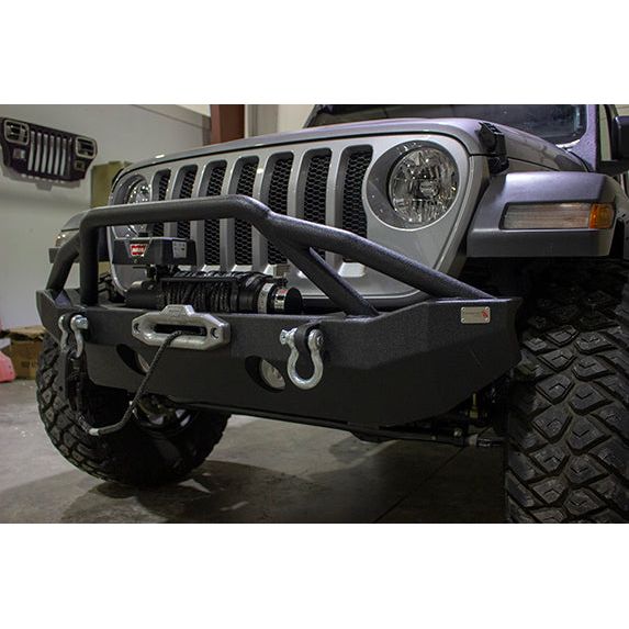 FISHBONE OFFROAD | 18-C Wrangler/20-C Gladiator Mid-Width Front Winch Bumper Black Textured Powder Coat Steel | FB22088